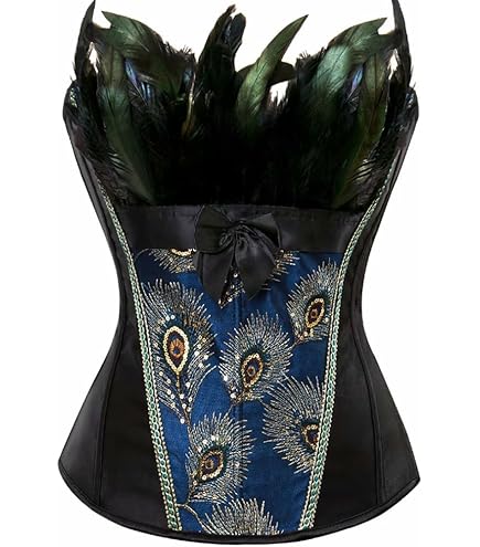 Amazon.com: Gold Corset Top Bustier Faux Leather Front Zipper