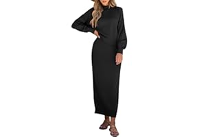 Caracilia 2 Piece Skirt Set for Women Sweater Dress Long Sleeve Oversized Tops Matching Maxi Skirts 2025 Fall Outfits Clothes