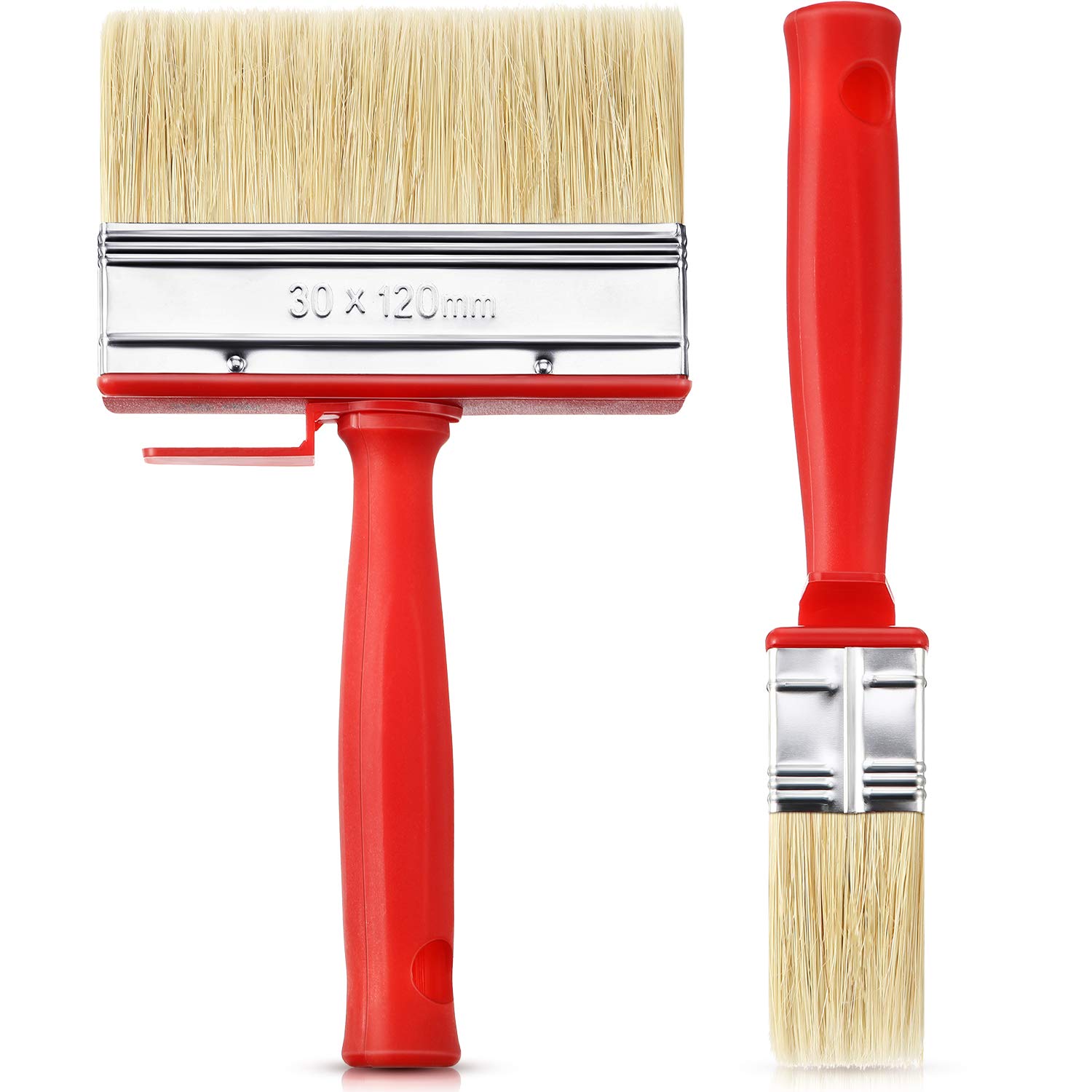 2 Pieces Shed Fence Paint Brush Decking Timber Block Stain Brush 120 mm Wide (Red)