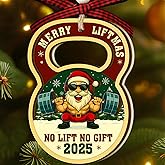 Weight Lifting Christmas Ornaments - Weight Lifting Ornaments for Christmas Tree - Weight Lifting Gifts for Women, Men, Weight Lifter - Weight Loss Gifts - 2 Layer Wood Acrylic Christmas Ornament 2025