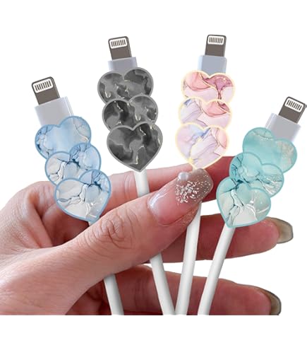 ZOSTLAND Heart Shape Cable Protector - 5-in-1 DIY Charger Saver For IPhone