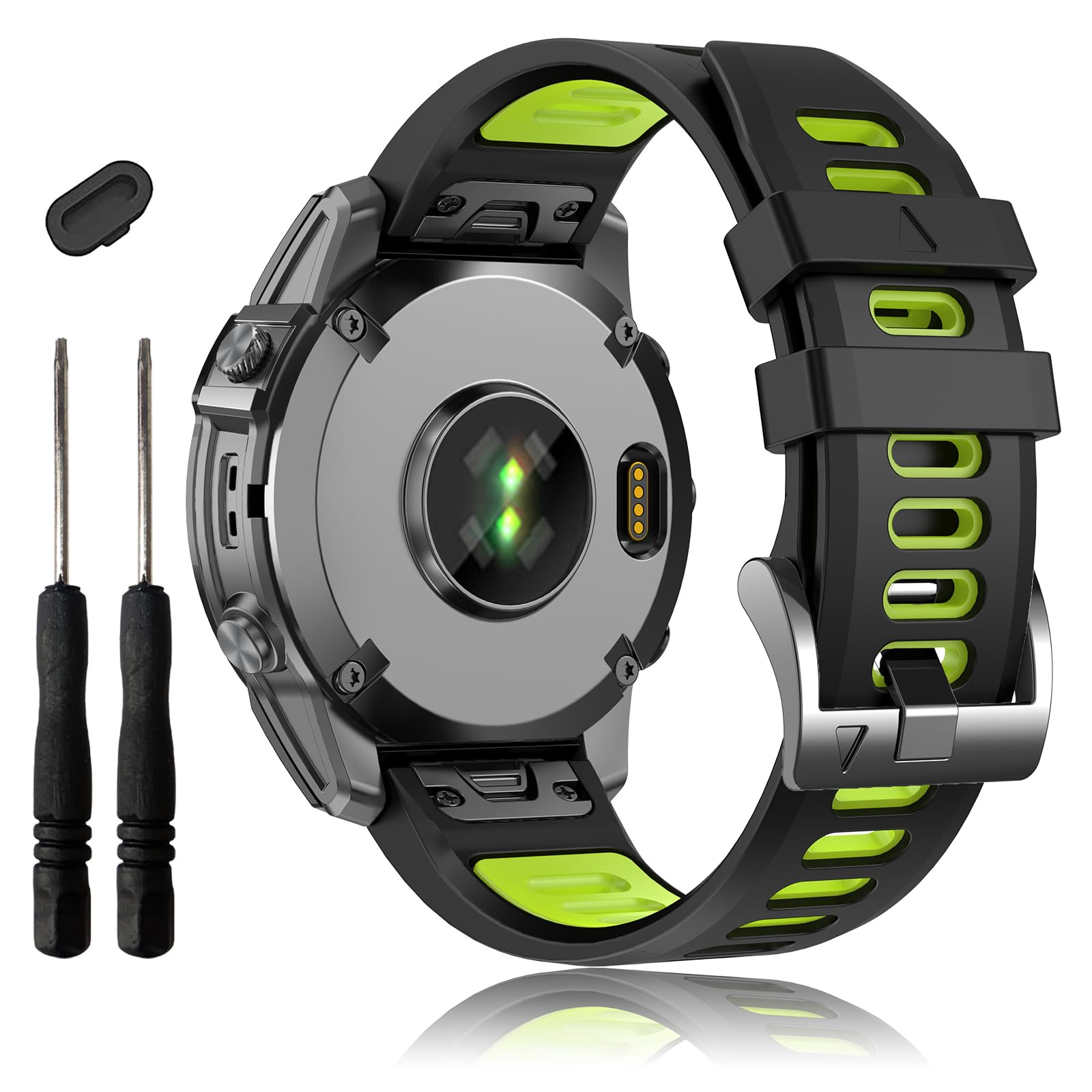 EZMVZKU 26mm Quickfit Straps for Garmin Fenix 8 AMOLED 51mm/Fenix 7X/7X Pro/6X/6X Pro/5X/5X Plus/Fenix 3 HR/3,Sport Soft Silicone Watch Bands for Tactix 7 Pro/Enduro 3/2/Descent Mk2i/Mk3i 51mm