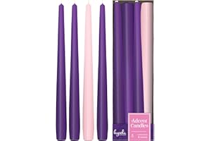 Hyoola Advent Candles Set of 4 - Made in Europe Christmas Advent Candle Set - 10 inch Advent Wreath Candles
