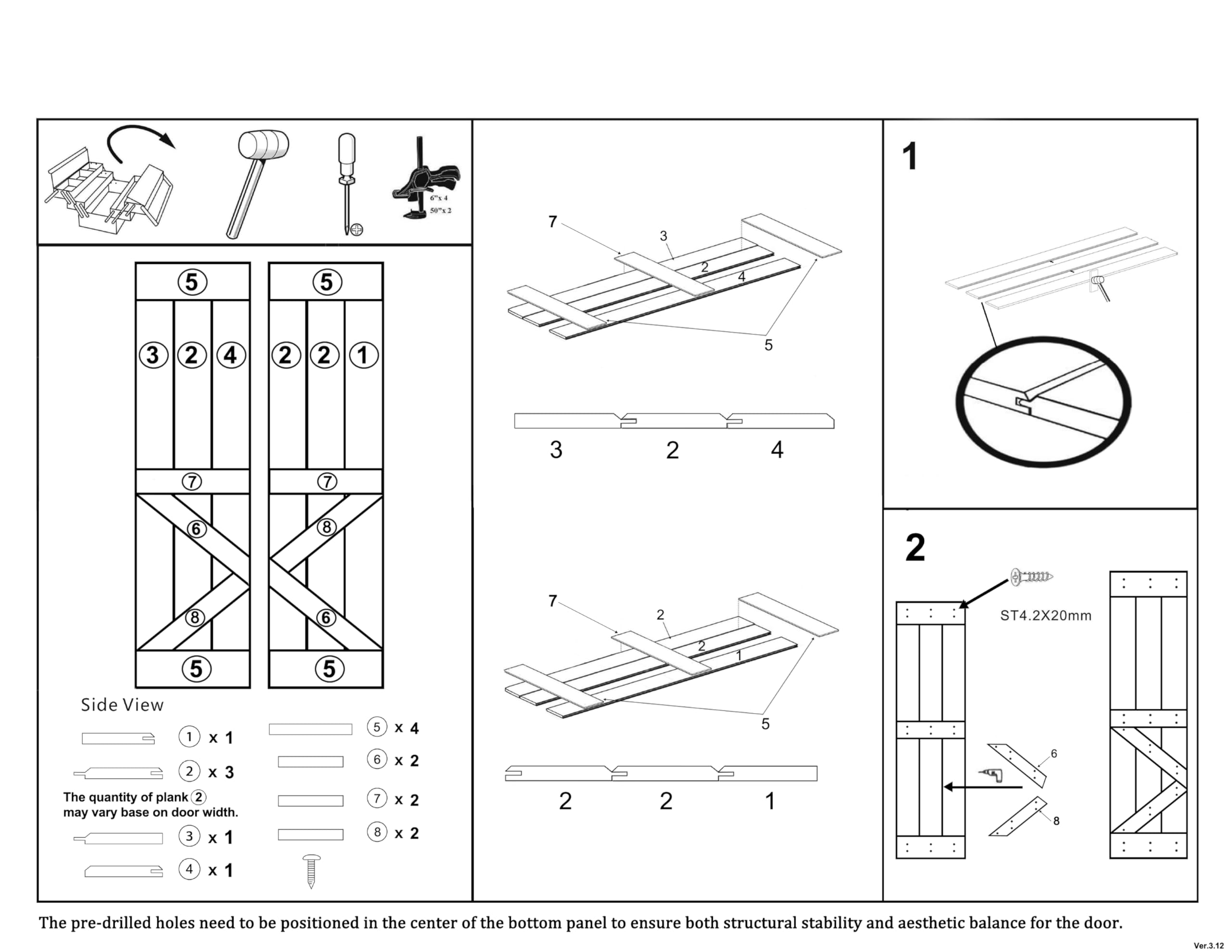 28 in. x 84 in. Mini X Series White Stained DIY