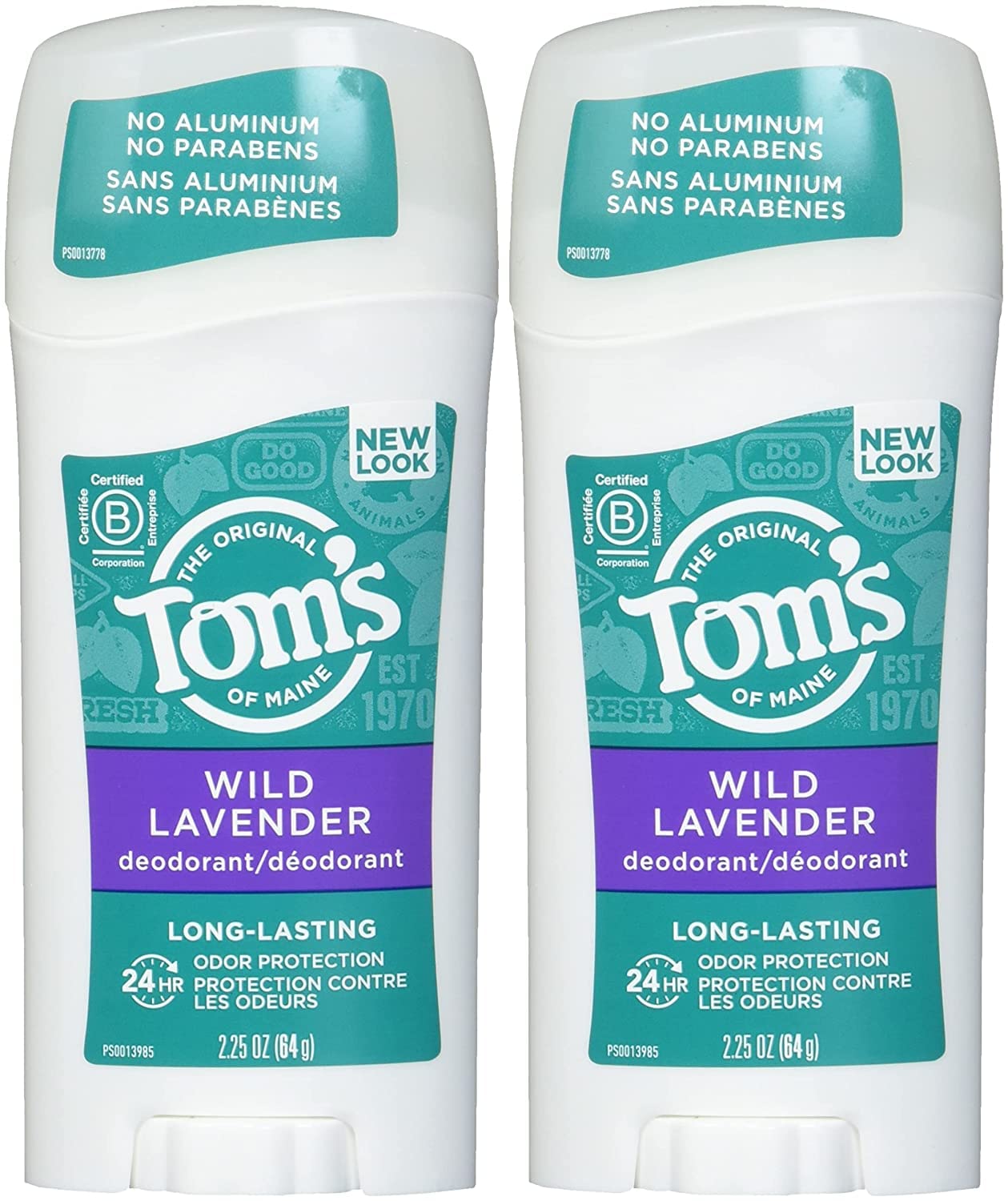 Tom's of Maine Natural Long-Lasting Deodorant Stick Lavender 2.25 Oz (Pack of 2)