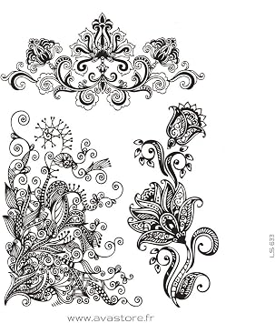 Tatouage Temporaire Femme Fleur Dentelle Noire Style