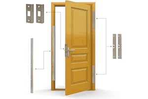 ARMOR CONCEPTS Door Armor MAX - Door Reinforcement Kit for Anti Kick Front Door Security, 5-Piece Door Reinforcement Plate for Door Jamb & Door Frame, Made in USA Home Security - Satin Nickel