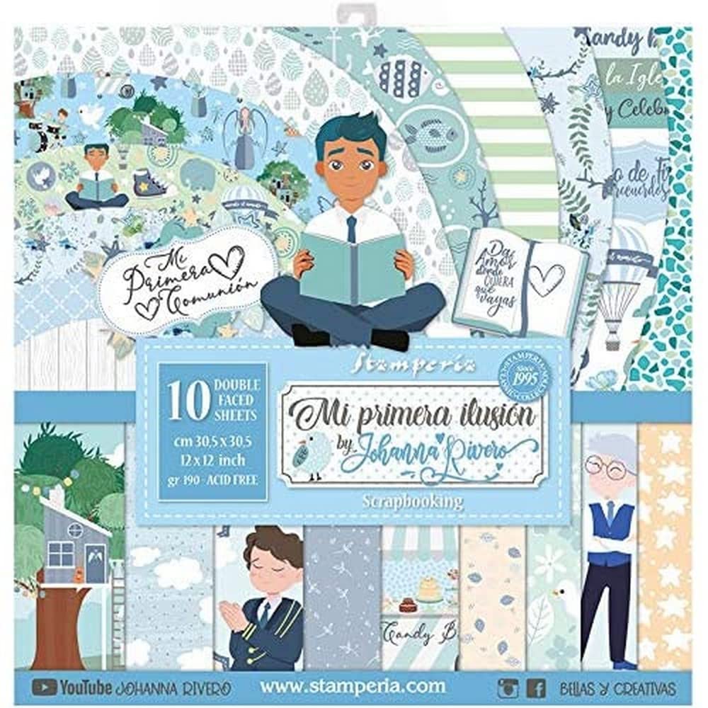 STAMPERIA INTERNATIONAL, KFT Paper PAD 12X12 10PK, Mi Primera Ilusion Nino X Johanna Rivero, One Size