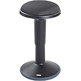 ECR4Kids Sitwell Wobble Stool with Cushion, Adjustable Height, Active Seating, Black