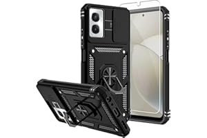 SKMY for Moto G Power 5G 2024 Case,with Screen Protectors and Camera Cover,[Military Grade] 16ft.Drop Tested Cover with Magnetic Kickstand Protective Case for Motorola G Power 5G 2024, Black