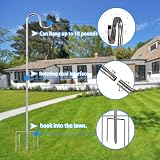HOME RIGHT Adjustable Bird Feeder Pole 195cm Heavy Duty Metal Hook view 2