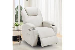 JFHID Power Lift Recliner Chair for Elderly, Fabric Electric Recliner Chair with Side Pockets, USB & Type-C Ports, Cup Holder