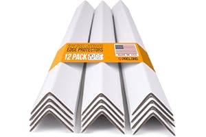 Paclord 36" x 2" x 2" Reinforced Cardboard Edge Protectors, White (Pack of 12) – 0.16" Thick Heavy-Duty Cardboard Corner Protectors for Shipping – American Quality V-Board Pallet Edge Protectors