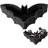 Gothic Bathroom Decor Bat Black Bat Basket Woven Paper Rope Halloween Tray | Decorative Spooky Storage Basket, for Cosmetics Keys Jewelry, Rustic Gothic Home Decor, Halloween Bathroom Organizer