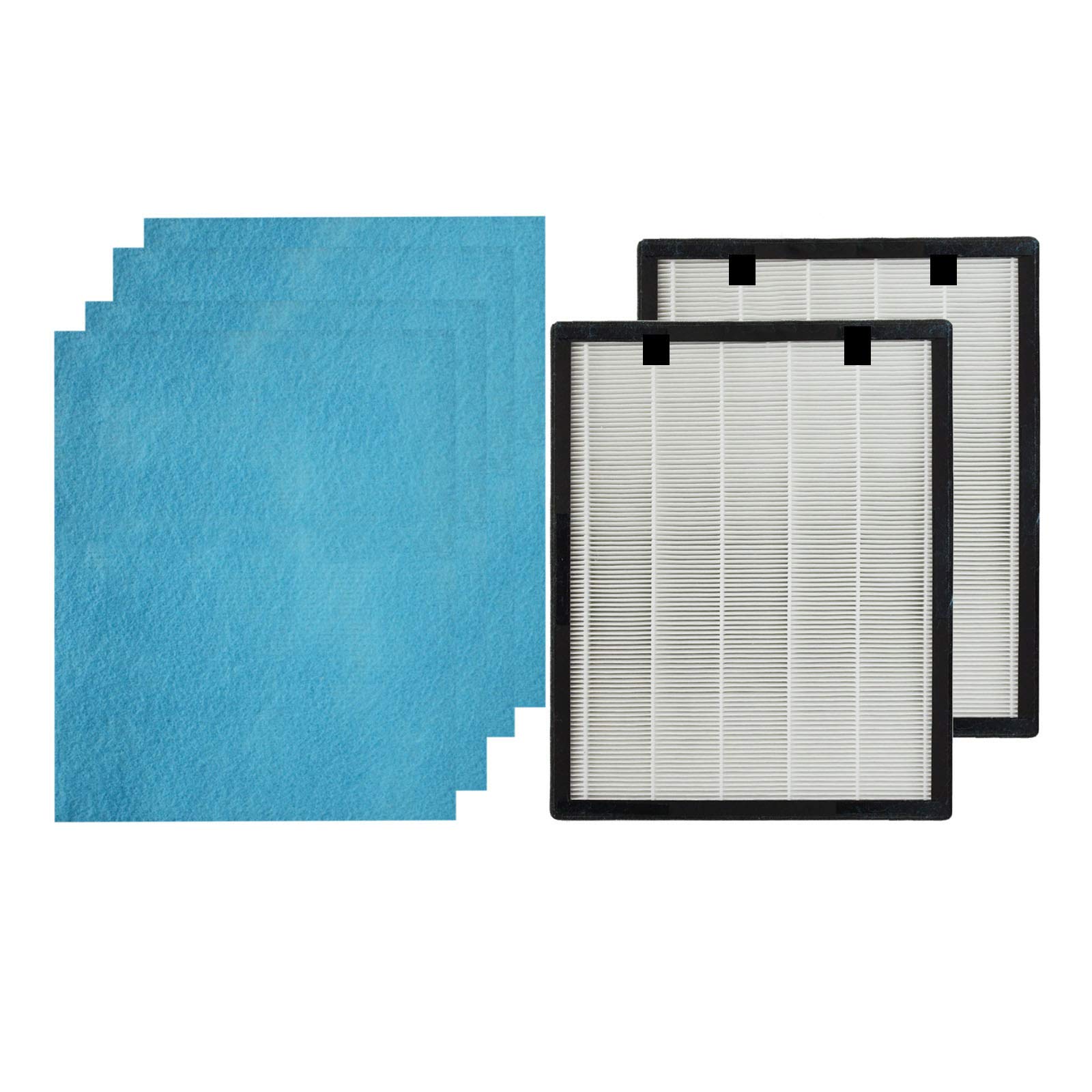PUREBURG KJ210F Replacement True HEPA Filter Set Compatible with Hosome Air Purifier KJ210F-142-01,H13 Activated Carbon 2-Pack