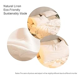 GHUIPRO 100% Linen Sheets King Size, Natural French