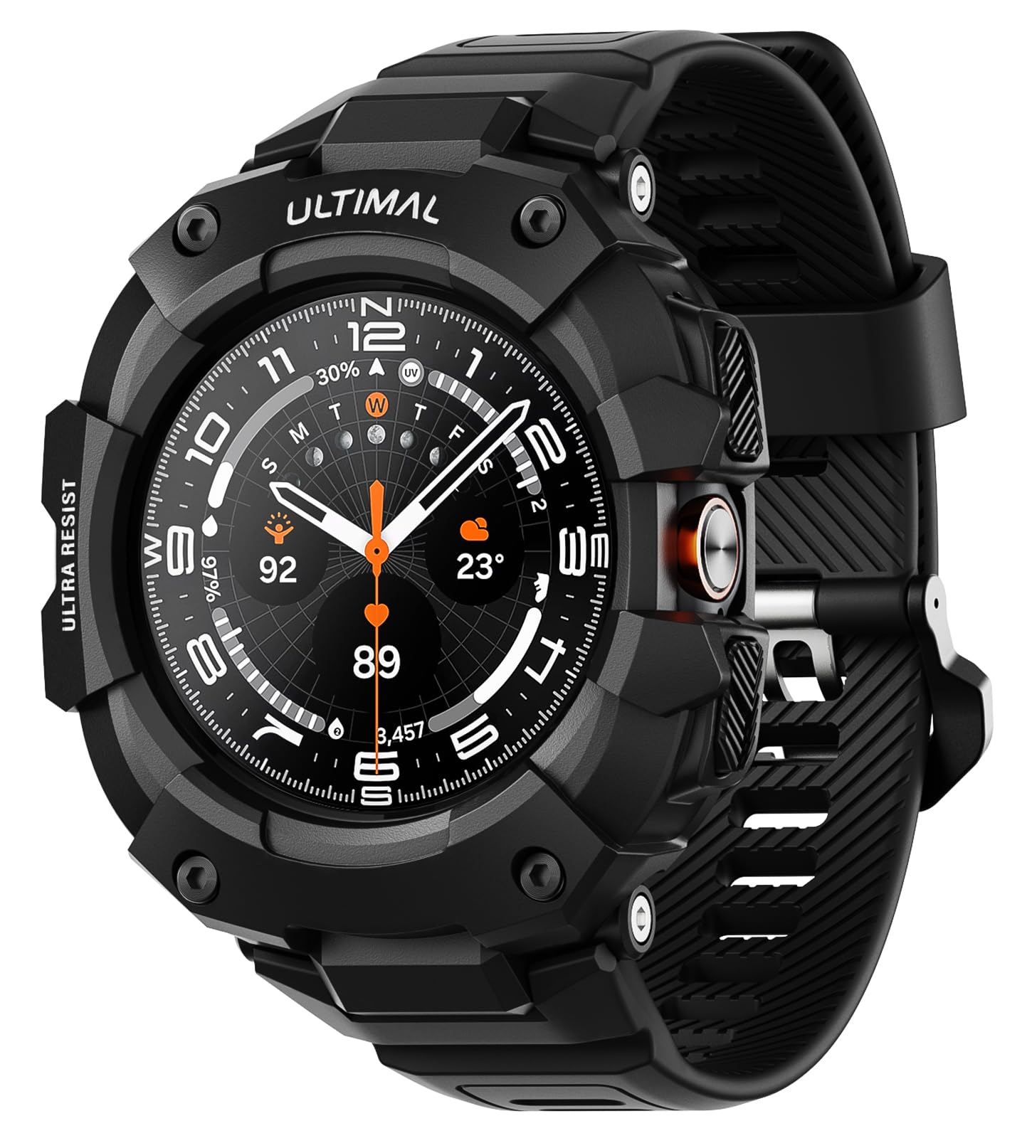 Photo 1 of ULTIMAL Bands Compatible with Samsung Galaxy Watch Ultra 47mm band with case for Men, Rugged Sports Case Protective for Galaxy Watch Ultra (2025/2024) Matte Black