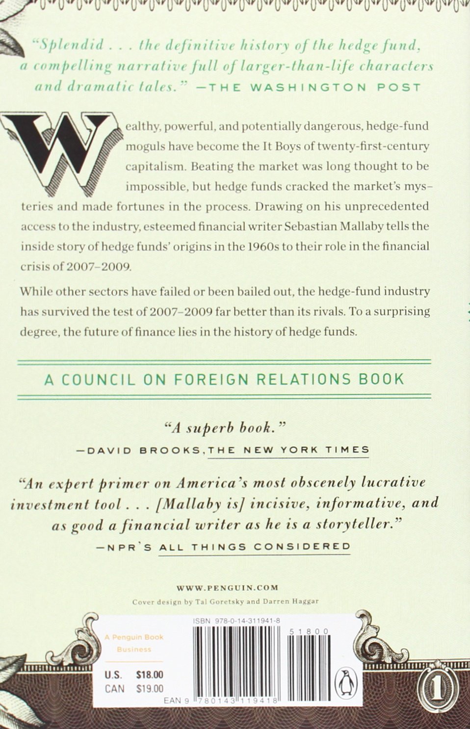Amazon Com More Money Than God Hedge Funds And The Making Of A New Elite Council On Foreign Relations Books Penguin Press 9780143119418 Mallaby Sebastian Books