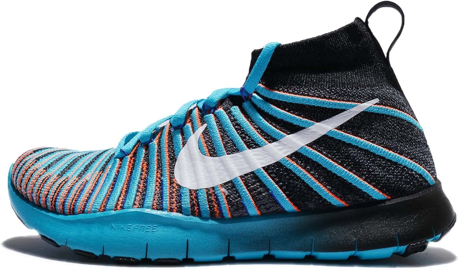 nike training free tr flyknit trainers in grey and blue