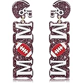 Game Day Earrings for Women Football Mom Accessories Football Helmet Earrings Sport Drop Dangle Earrings Game Day Outfits Accessories Party Favor Gifts