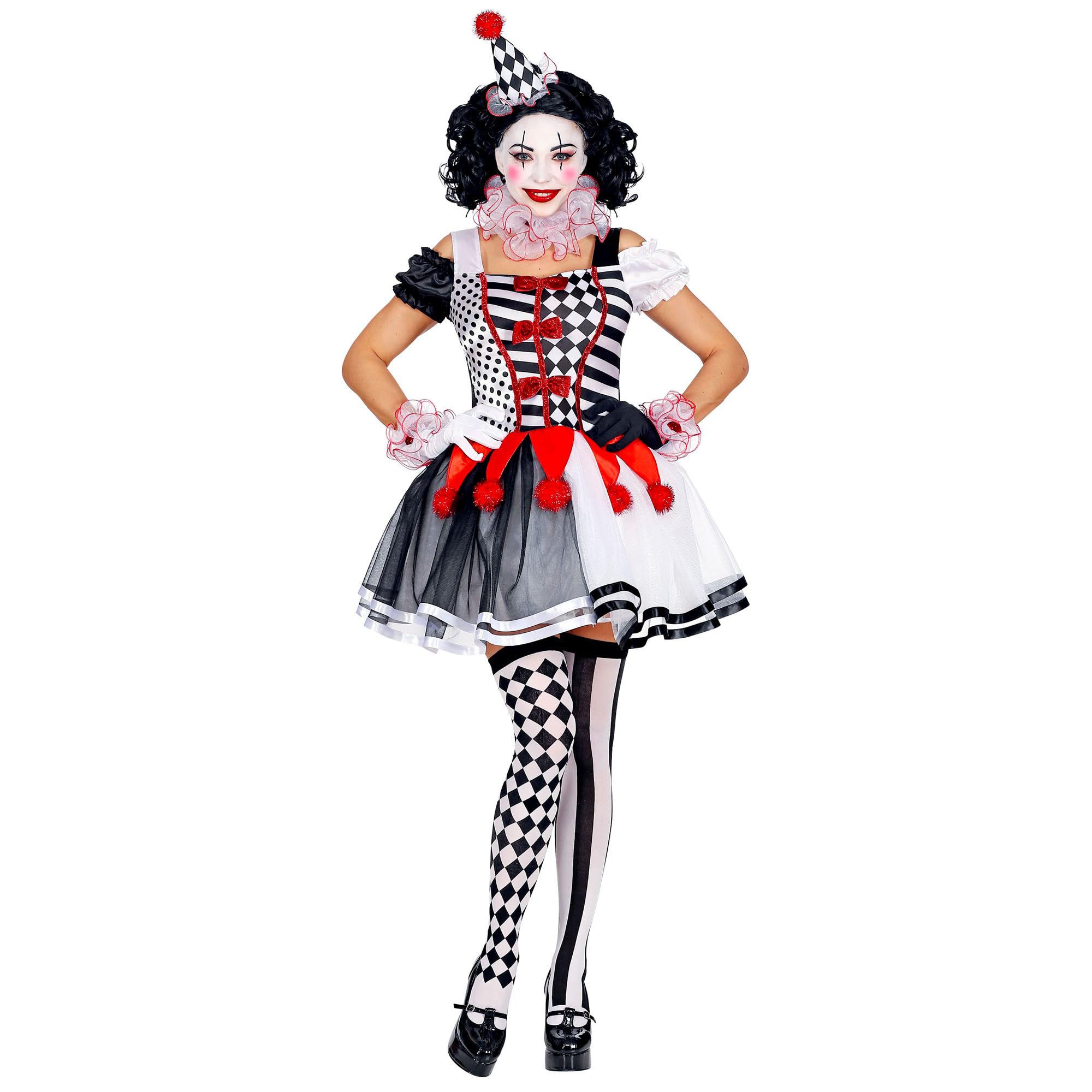Widmann Harlequin (dress, ruff, cuffs, mini hat) - (S)