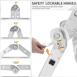 RIKADE 12.5FT Folding Ladder, 7-in-1 Multi Purpose