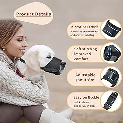 HEELE Dog Muzzle,Soft Nylon Muzzle Anti Biting