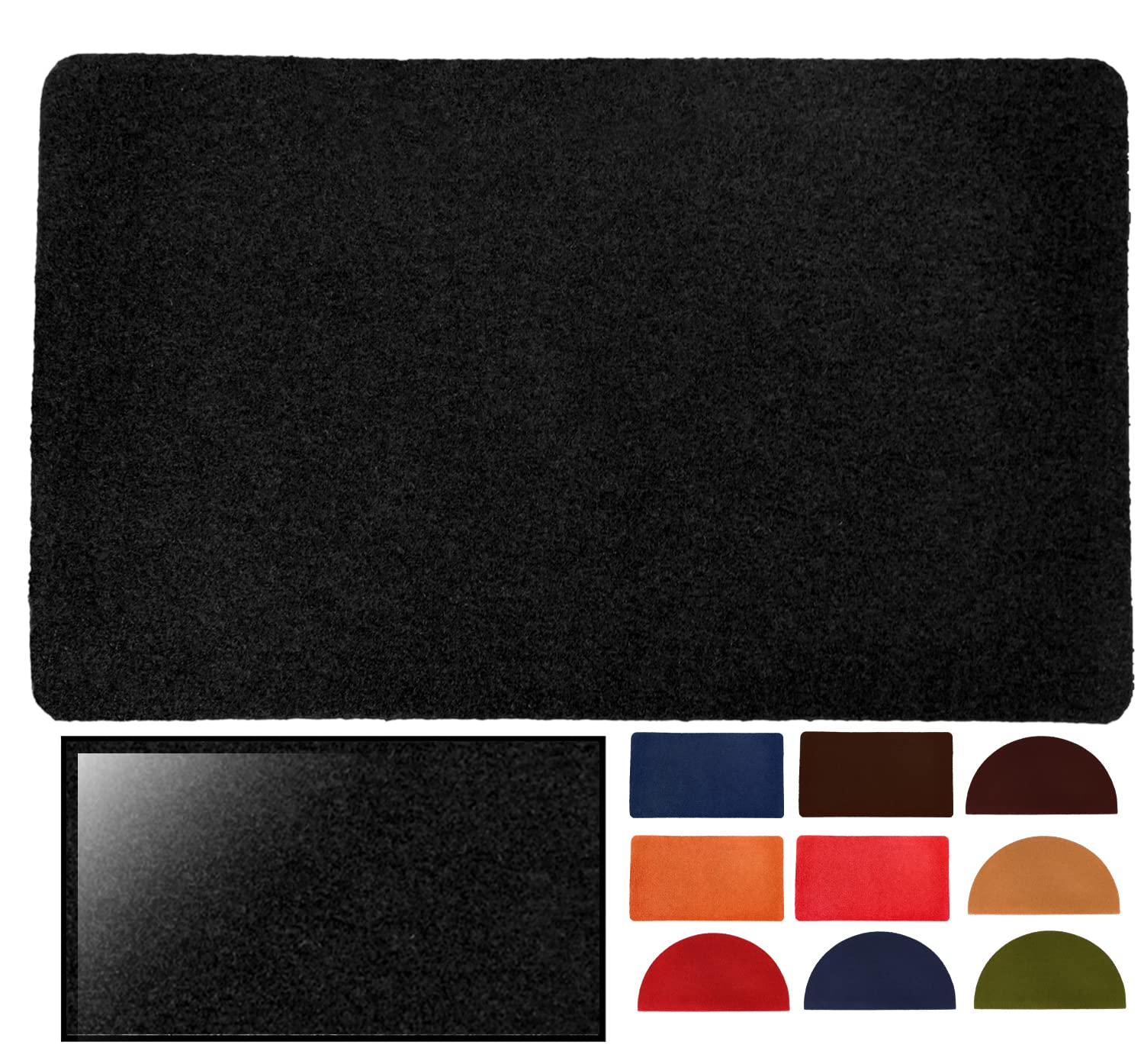 LucaHome – Synthetic Coconut Doormat, 40 x 70 cm, Black with Non-Slip Base, Smooth Coconut Doormat, Absorbent Doormat, Home Entrance, Ideal for Outdoor Door or Hallway