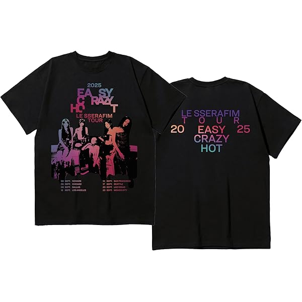 LE SSERAFIM TOUR MERCH SHIRT 新品未使用 XL T-shirt LE SSERAFIM Tour 2023 - Flame Rises | Koreanxwear