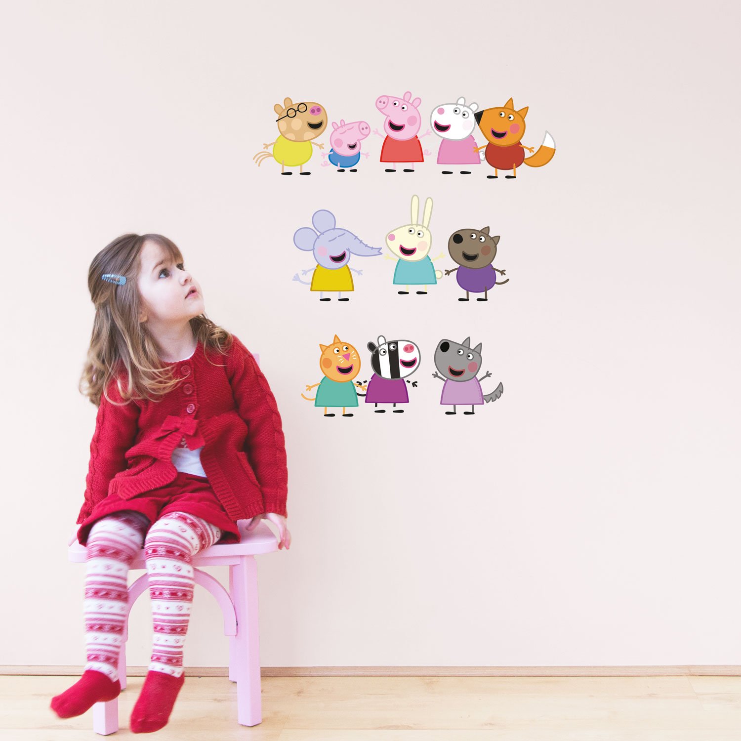 Peppa Pig and Friends Wall Stickers – Officially Licensed Kids' Room Décor, Easy-to-Apply Wall Decals for Bedrooms, Playrooms & Nurseries