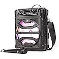 iJoy Karaoke Machine- Bluetooth Party Speaker with Microphone- LED Disco Lights and Voice Changing Effects- FM Radio, Rechargeable and Portable with HD Sound