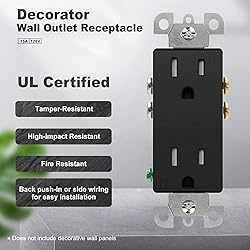 Micmi Decorator Receptacle Outlet, Standard