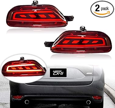ke ke 3d optic red lens full led bumper reflector lights tail brake rear fog lights and sequential turn signal lamps for 2017 2018 2019 2020 2021