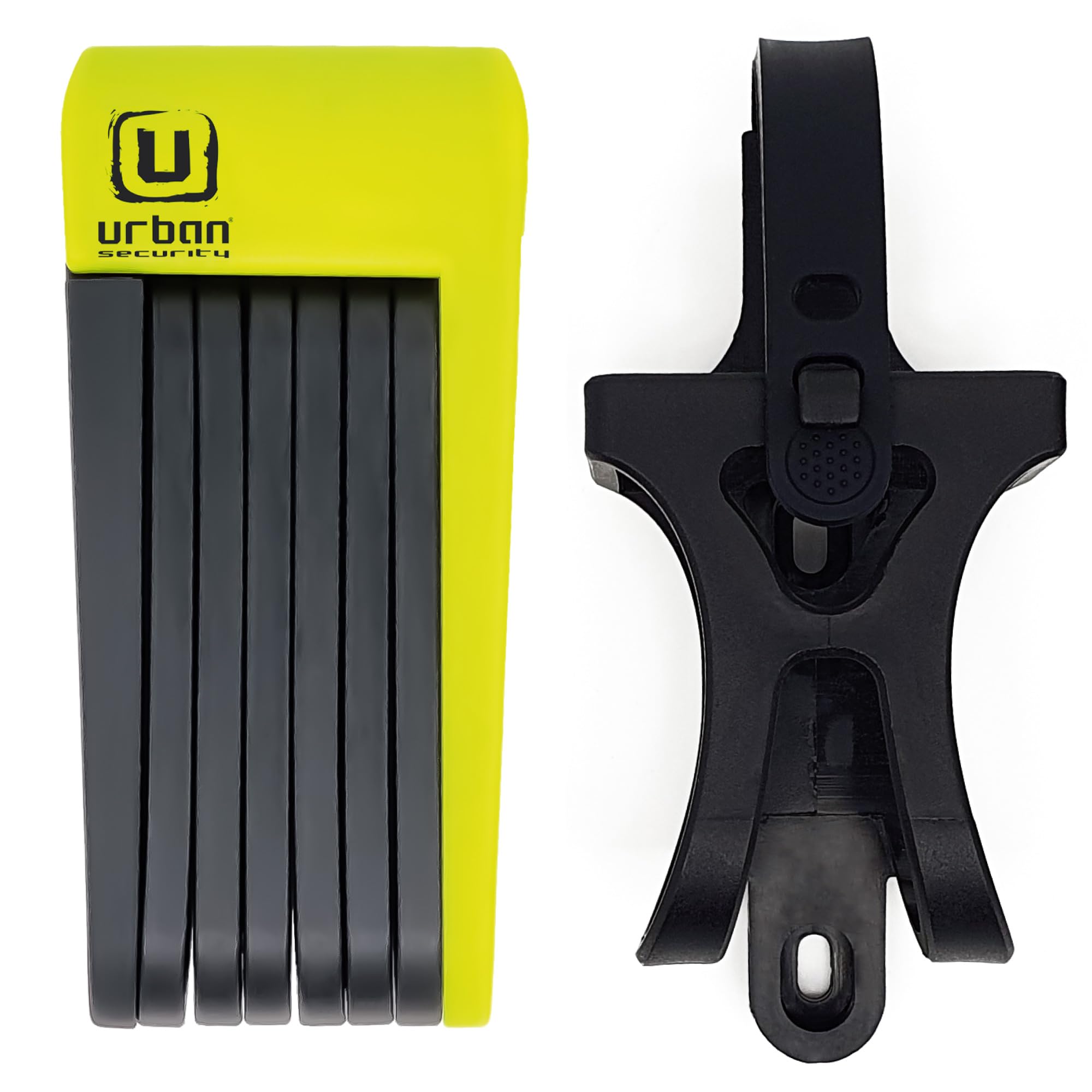 URBAN UR469Y High Security Folding Bike Lock | Secure, Deterrent, Easy to Carry, Lightweight, Compact | Heavy Duty Anti Theft Foldable Bicycle Locks with Key, Silent Mount, Ebike Scooter, 70cm/27.5in