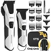 Professional Hair Clippers for Men, Professional Barber Clippers and Trimmer Set, Mens Cordless Hair Clipper for Barbers Haircut Kit Fade White