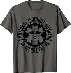 Emotional Support Husband Non Pet Couples T-Shirt