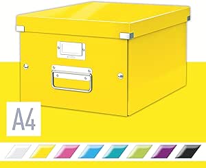 Leitz Caja de Almacenaje A4, Gama Click and Store 60440016 - Mediana, Amarillo