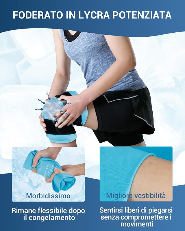 Tasca di Ghiaccio Ginocchio Riutilizzabile, Terapia Caldo/Freddo