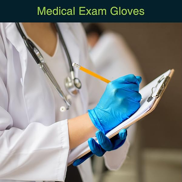 FIFTHPULSE BLUE NITRILE MEDICAL GLOVES LARGE, 100 COUNT – SURGICAL GRADE LATEX FREE DISPOSABLE GLOVES