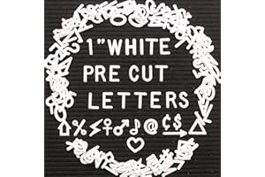 BIG ROLE Letters for Letter Board Letters Only, 1 Inch White Plastic Letters for Felt Letter Board Sign Accessories (378 Characters), Pre-cut Letter for Changeable Message Board Replacement Letterboard Letters