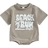 Twopumpkin Baby Bubble Romper Boy Girl Oversized Farm Onesie Retro Rompers Short Sleeve Shirts Summer Clothes Cute Outfits