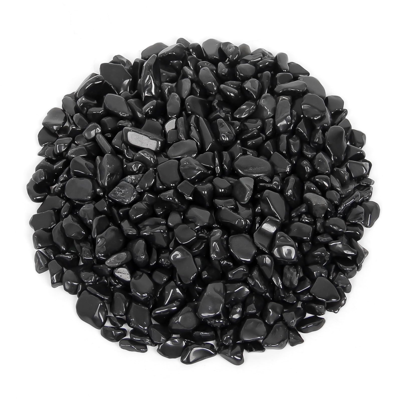1.1lb Natural Obsidian Crystal Chips – Black Polished Tumbled Gemstone Gravel Bulk for Crafts, Resin Art, Decorative Jars & Gift-Ready Packaging