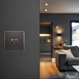 BG Electrical Double Wall Light Switch 2 Way Screwless Front Plate Black Nickel view 7