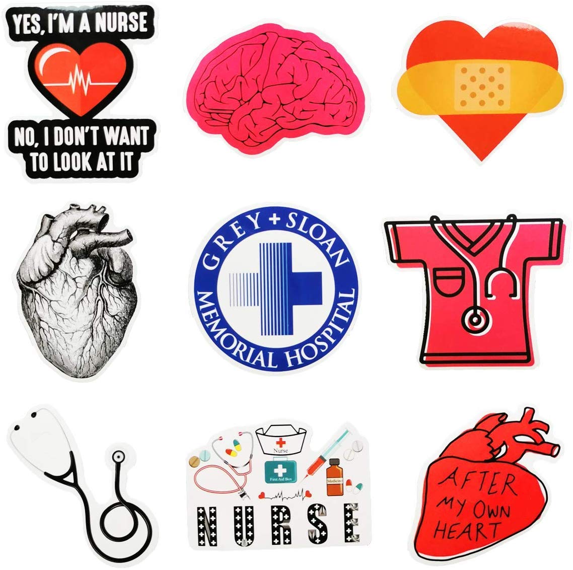 50pcs Grey\'s Anatomy TV Show Fans Stickers-Funny Waterproof Vinyl Stickers for Laptops, Hydro Flasks,Water Bottles,Computers,Phone,Skateboard