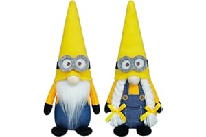 KNOMEKO Yellow Gnomes Decorations for Home,Christmas Gnomes Gifts Farmhouse Kitchen Table Decor, Swedish Tomte,Fall Gnome Tiered Tray Decor,Gnome Gift for Her