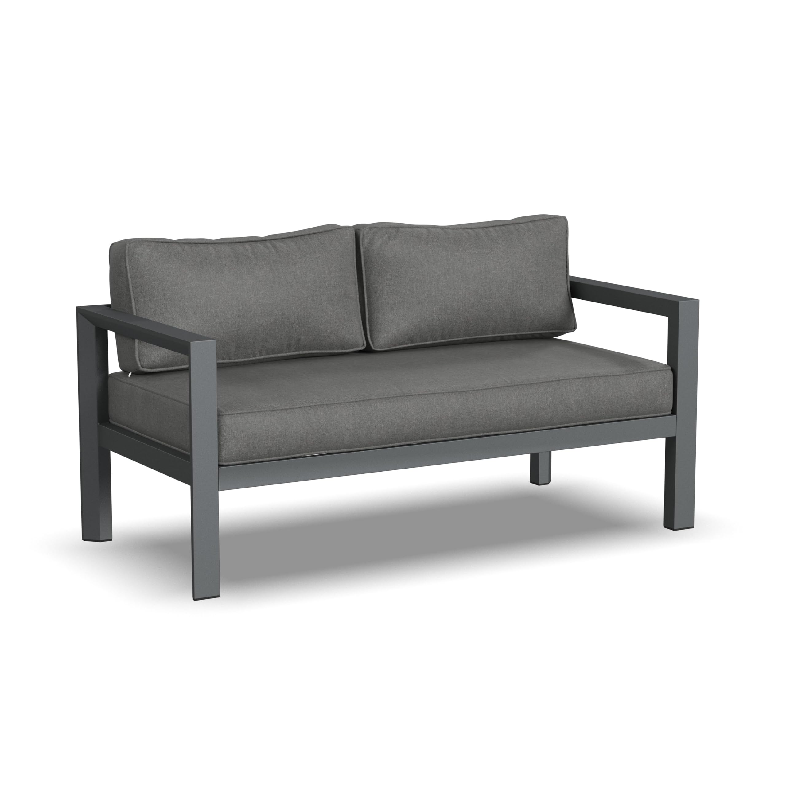 Photo 1 of Homestyles Grayton Outdoor Aluminum Loveseat, Gray