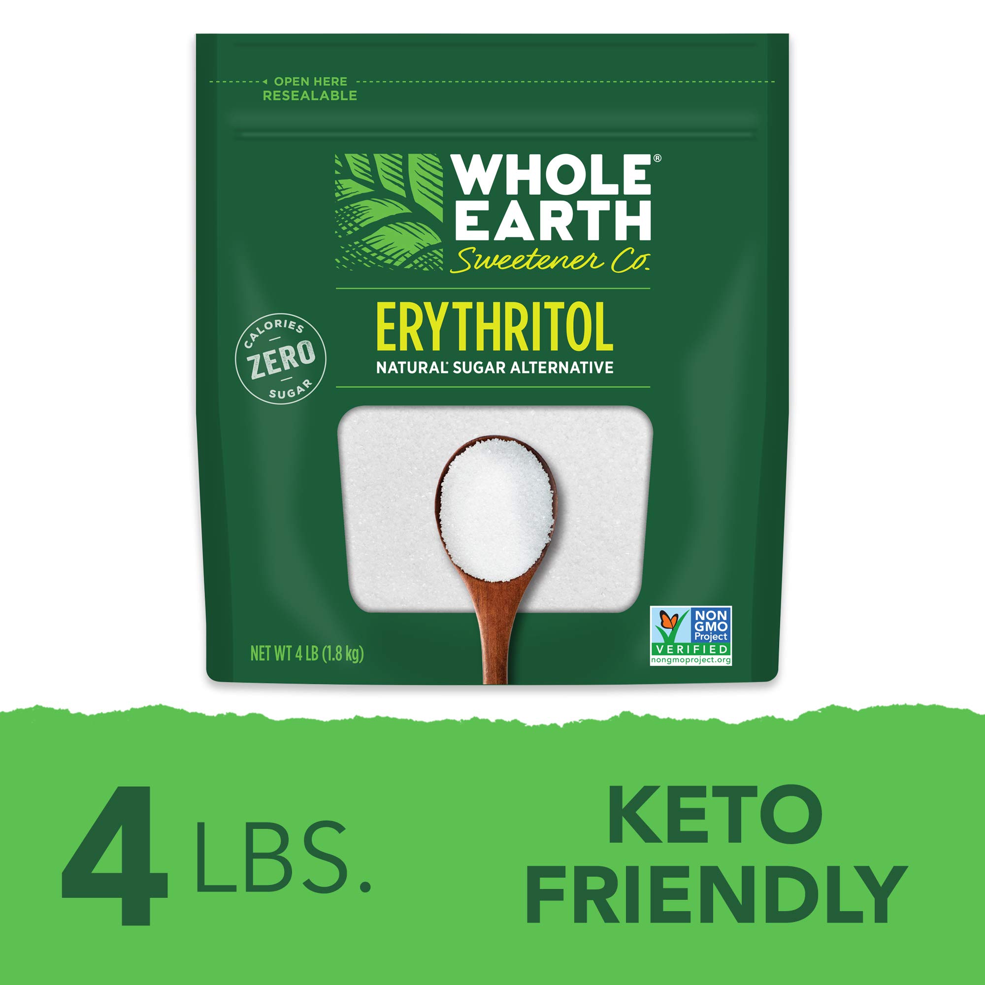100 Erythritol Natural Sugar Alternative, Zero Calories. Gluten Free