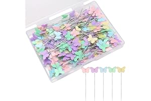 Elisel 200 pcs Multicolor Straight Pins Straight Quilting Pins Craft Positioning Pins Fixed Sewing Marker Needle for Crafting Dressmaker and Other Crafts Making (Butterflies)