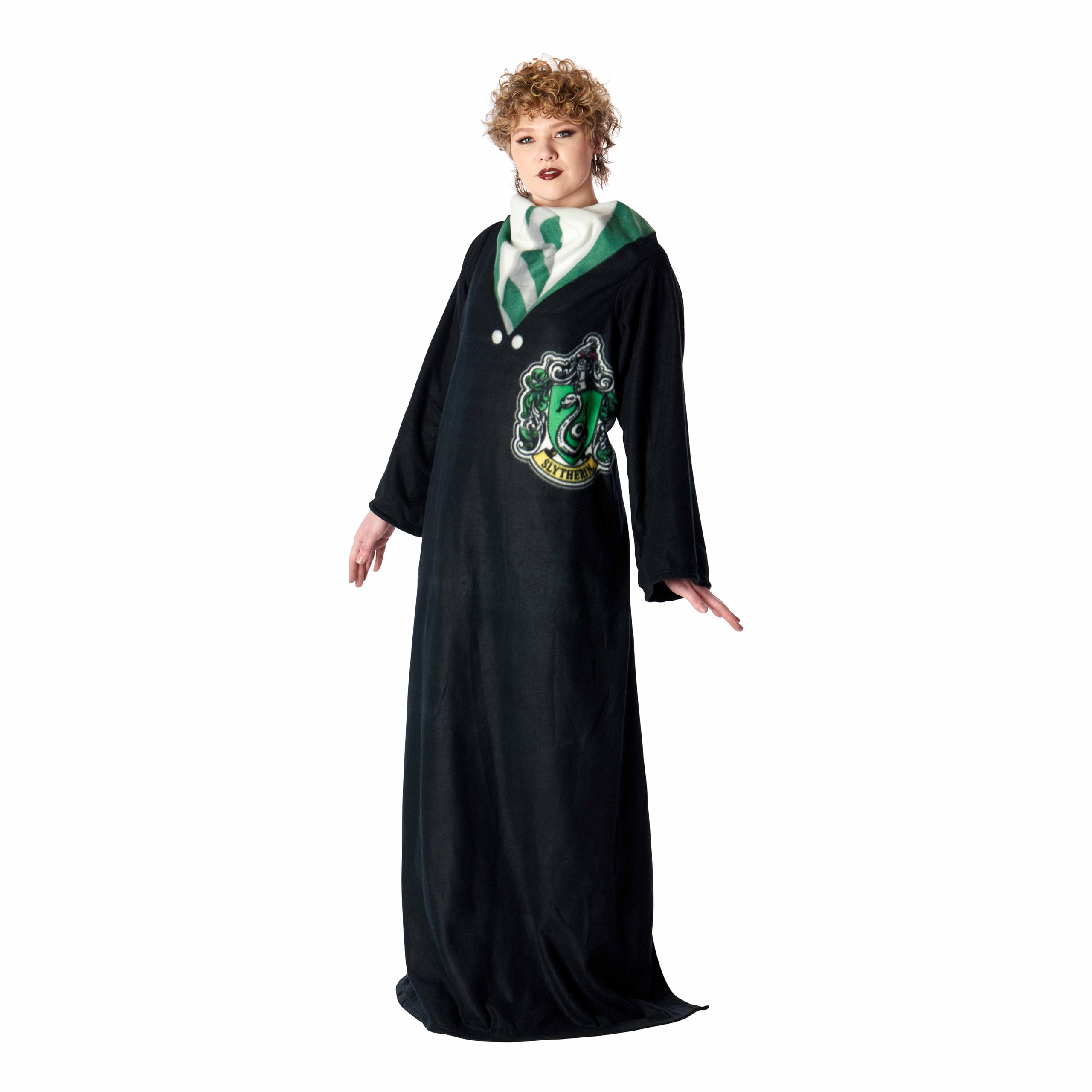 Northwest Comfy Throw Blanket with Sleeves,slytherin Rules,Black,48 x 71 Inches