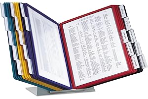 Durable VARIO 40 Pocket Desktop Reference System - Letter Size 20 Double-Sided Panels - Assorted Color Borders